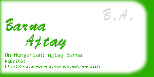 barna ajtay business card